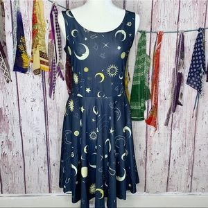 Celestial Print Skater Dress